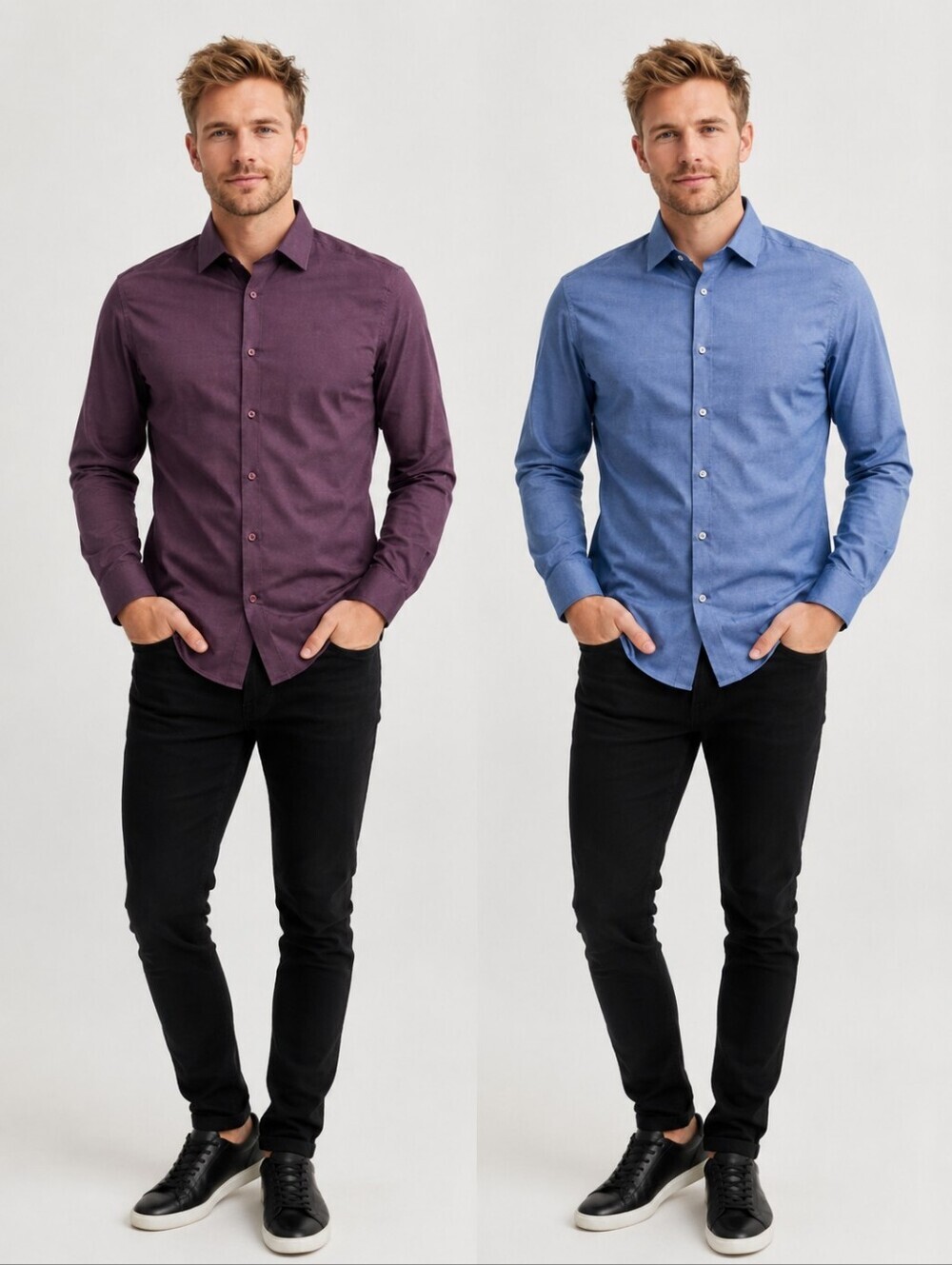 SAND Copenhagen Button-Down Shirts Size 45 Modern Slim Fit EU Luxury Lot Of 2